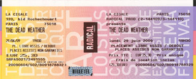 Scan place de concert : The Dead Weather l (Paris 18e)